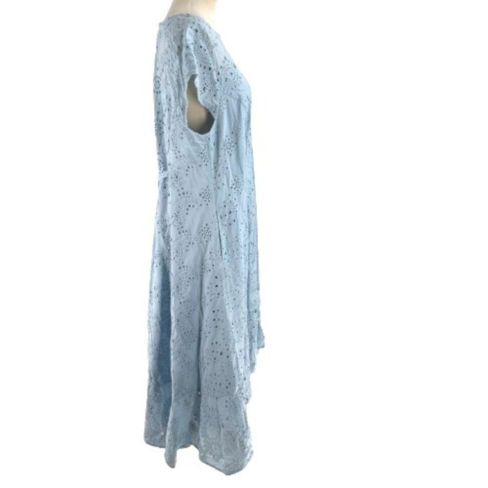 Anthropologie Universal Standard Eyelet High Low Midi Dress Women's 1X Baby Blue - Picture 6 of 16